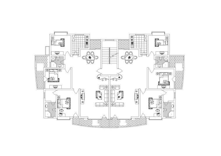 [合集]100套住宅小区及独栋别墅经典户型图（CAD）-2