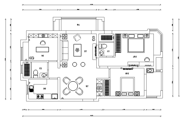住宅户型样板房资料下载-[江苏]美式风格A户型样板房设计施工图（附效果图）