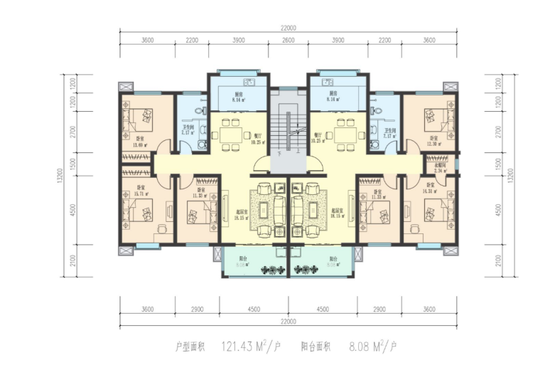 某小区住宅楼su模型+cad平面图+ppt效果方案（70张）-平面图