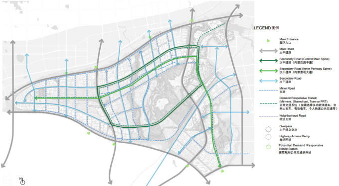 [海南]“产城融合”生态海洋高新技术产业园区城市景观规划设计方案-交通系统设计