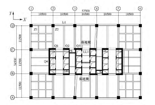 深圳43层超限高层办公楼框架核心筒结构设计_4