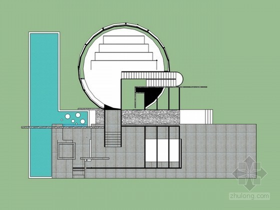 游船码头sketchup模型下载- 