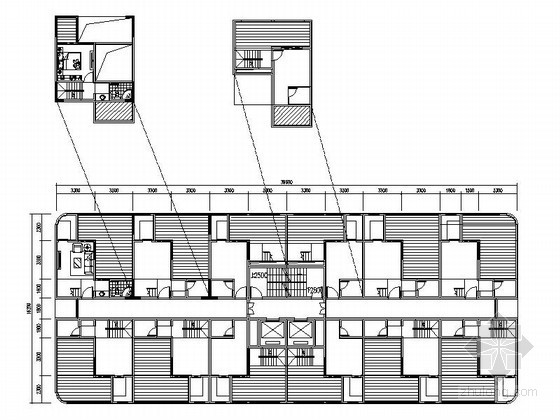 loft户型平面资料下载-酒店式公寓LOFT户型组合平面图
