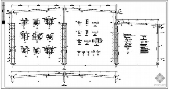 带吊车门式刚架结构施工图资料下载-某100吨铸造车间带吊车门式刚架结构设计图