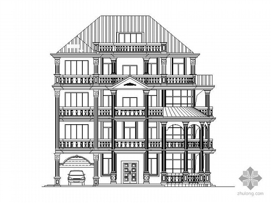 欧式别墅效果图图片资料下载-某四层欧式别墅建筑施工图含效果图