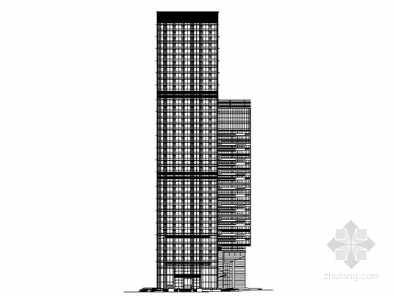 单体商业建筑cad图纸资料下载-[广东]39层现代风格商业综合体及单体建筑设计施工图