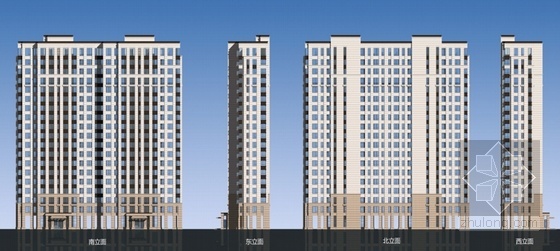 [福建]现代风格高层住宅小区规划设计方案文本-现代风格高层住宅小区规划总平面图