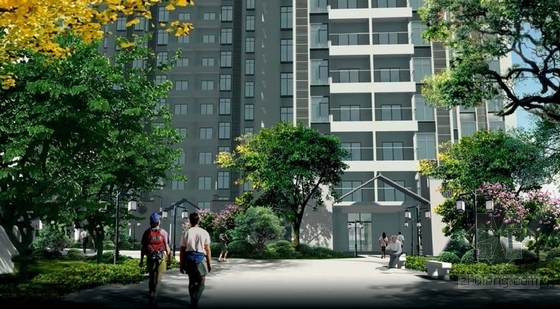 [广州]大学城公租房园林绿化设计方案-大学城公租房景观绿化效果图