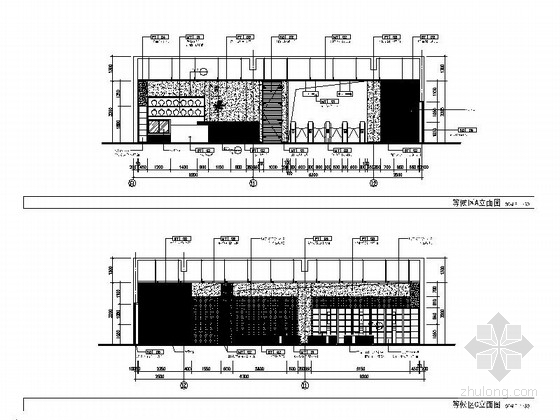 [北京]某特色中式餐厅装修施工图（含方案）-等候区立面图 