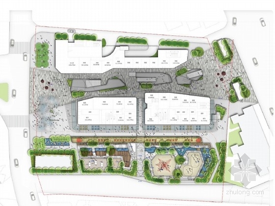 商业方案设计概念资料下载-[广州绿荫环绕商业广场景观概念方案设计
