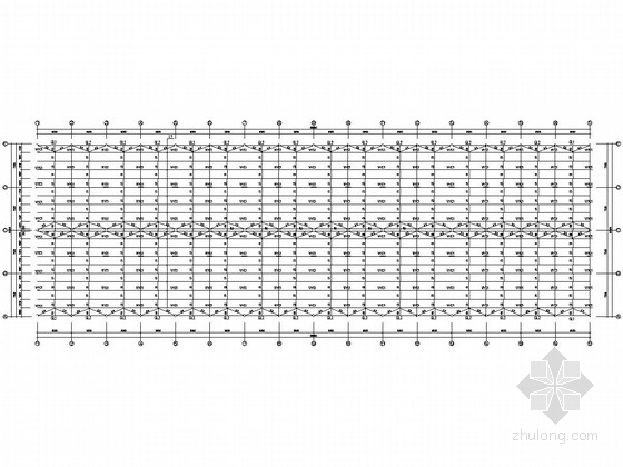 30m跨单层轻钢结构厂房结构施工图-屋面檩条及拉条布置平面图 