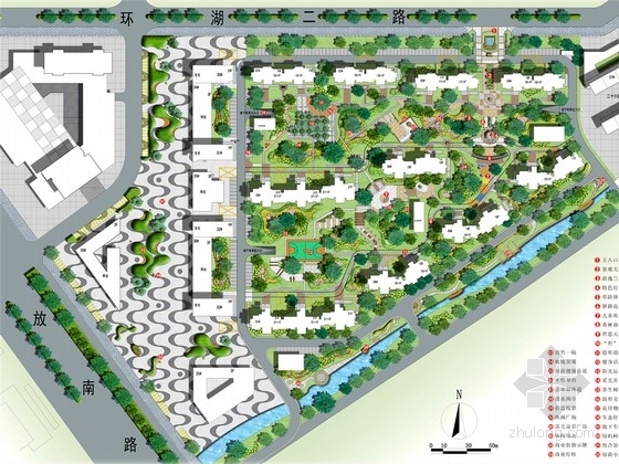 现代住宅小区景观资料下载-[江苏]生态现代住宅区景观规划设计方案