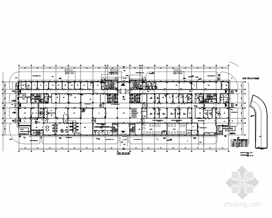 [重庆]某13层医院综合楼建筑施工图-住院楼一层平面图