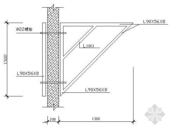 三角钢结构屋面施工图资料下载-三角架角钢支撑示意图