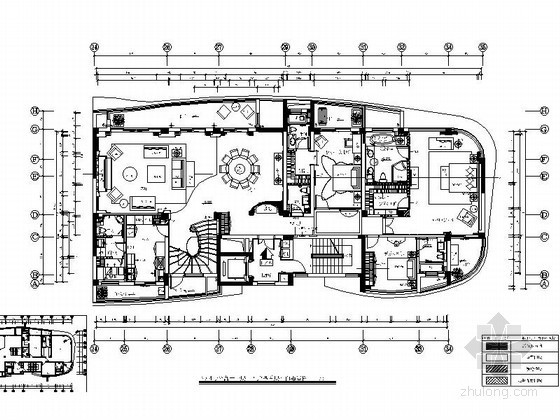 国外样板房室内设计资料下载-[杭州]名师古典精装公寓样板房室内设计图
