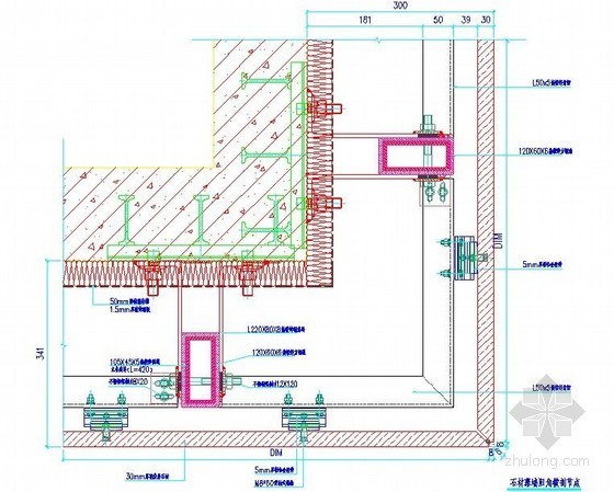 横剖节点资料下载-石材幕墙阳角横剖节点详图