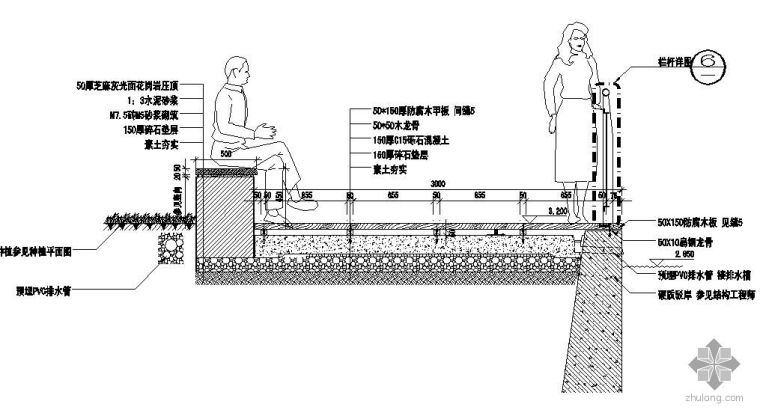 亲水木平台剖面资料下载-亲水木平台做法大样