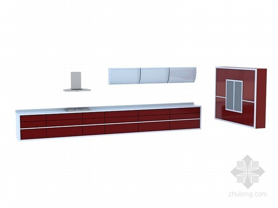 厨房设施3D模型资料下载-时尚橱柜3D模型下载