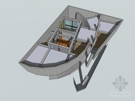 安藤忠雄建筑CAD资料下载-安藤忠雄的伊东邸SketchUp建筑模型