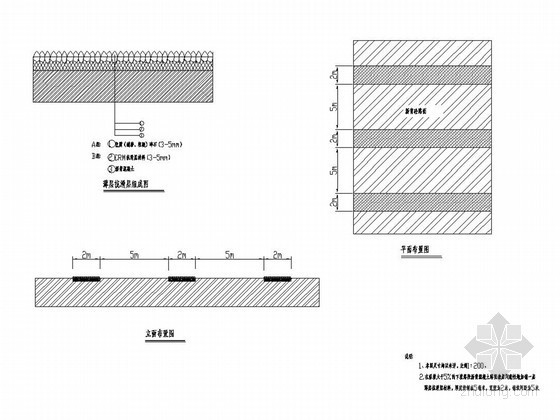 市政道路节点大样资料下载-市政道路抗滑薄层大样图