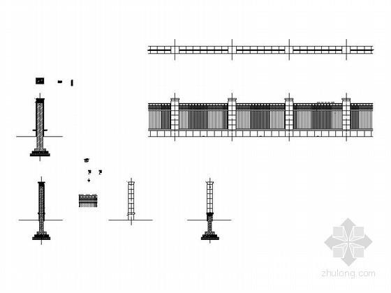 欧式小院围墙CAD资料下载-围墙施工图