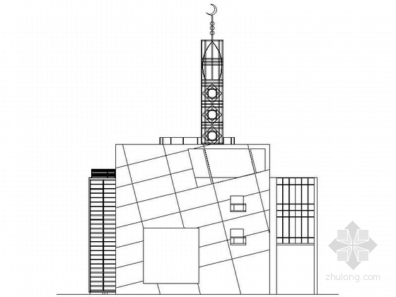 清真寺建筑模型SU资料下载-[上海]某清真寺建筑方案图