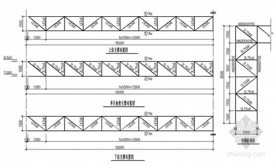 桁架桥拖拉法资料下载-钢结构电缆桁架桥cad设计图纸