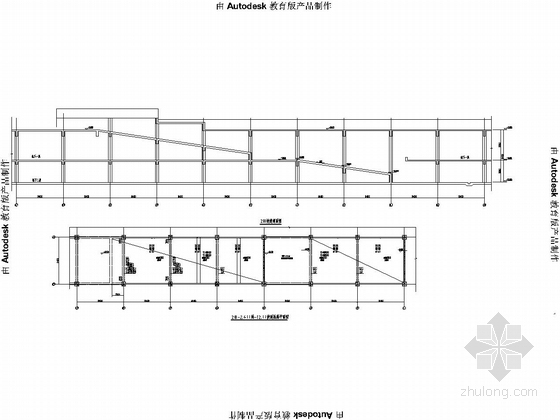 大型二层地下车库和商场结构施工图（含建筑图）-坡道标高示意图