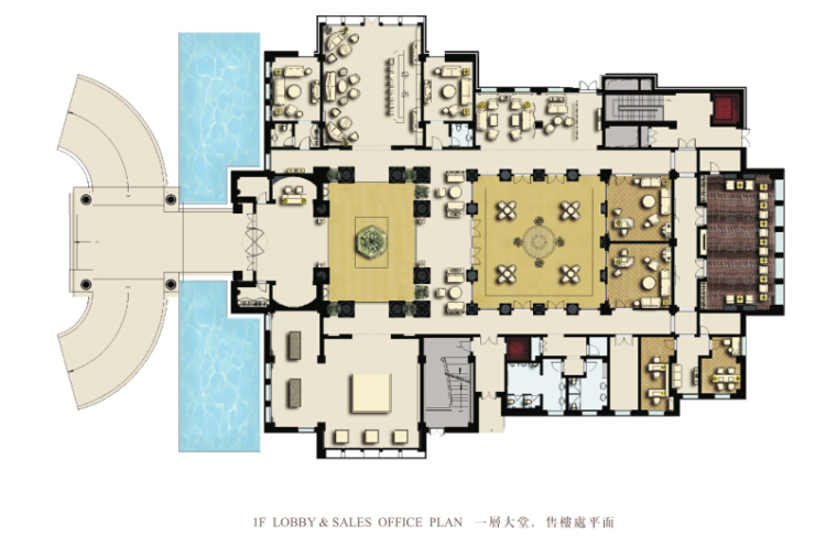 CCD--北京润泽公园会所室内设计概念方案-一层大堂售楼处平面