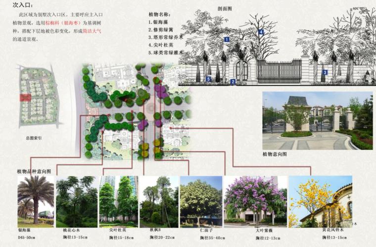 [广东]银胡山庄居住区设计景观方案竞赛文本（包含PDF+95页）-次入口分析图