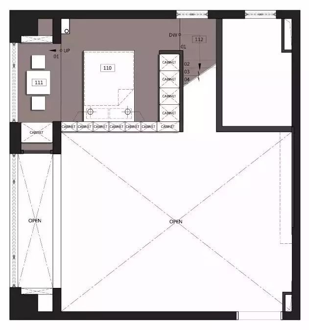 巧用下沉式设计，60㎡单层小宅也能装出200㎡的超大Loft_6