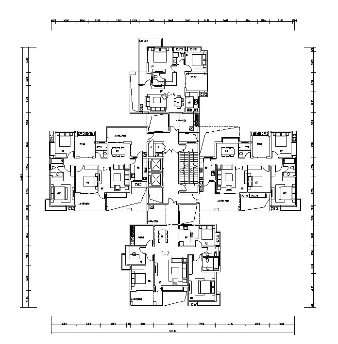 cad平面立面模型资料下载-深圳某小区住宅楼su模型+cad平面图+效果方案