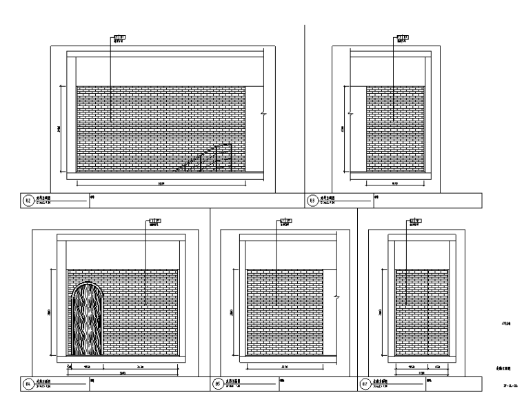 工业化复古简约loft风格酒吧空间设计施工图（附效果图）-立面图
