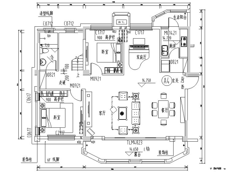 绝代芳华|香堤荣府别墅设计施工图（附效果图）-原始平面图