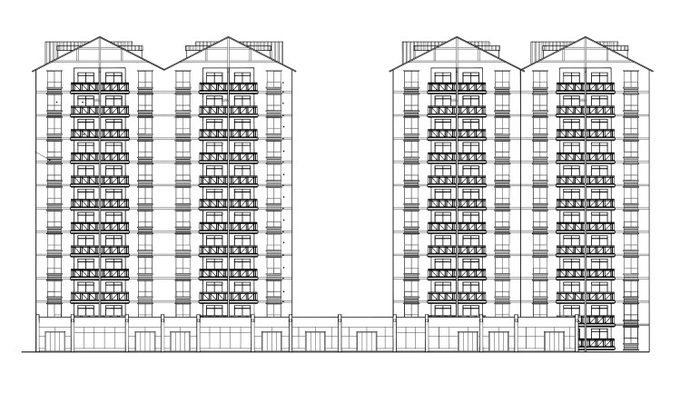 居住建筑户型图分区案例解析资料下载-高层住宅楼全套施工图