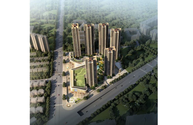 [深圳]超高层居住区规划设计方案文本（JPG）-02-02南面鸟瞰