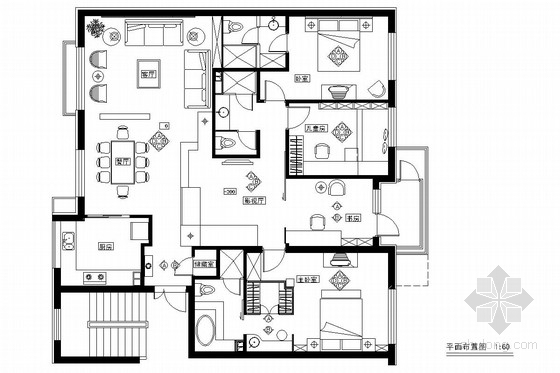 室内客厅现代效果图资料下载-[沈阳]花园式小区高层住宅楼三居室现代风格室内装修图（含效果图）