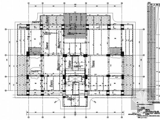 [福建]62层矩形钢管混凝土柱框架钢板混凝土剪力墙结构商住楼钢结构图（含模型）-结构布置图