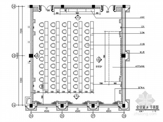 会议型酒店CAD资料下载-酒店豪华A型会议室装修图