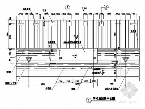 木栈道专项施工方案资料下载-木栈道组景施工详图