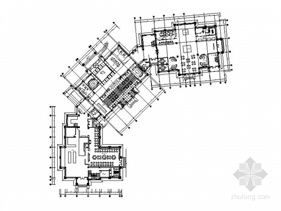 cad模板布局资料下载-[苏州]超大型异域风情豪华会所室内布局施工设计CAD图