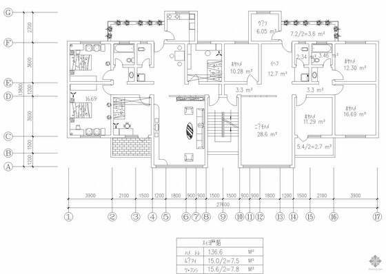 多层大户型建筑方案图资料下载-板式多层一梯两户户型图(137/137)