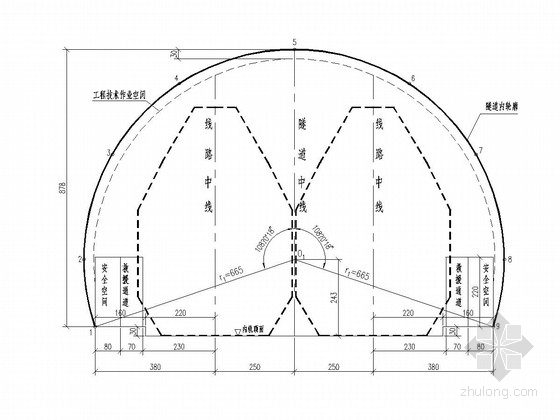 双线隧道设计图资料下载-双线铁路形式隧道明洞设计图（21张 偏压浅埋等）