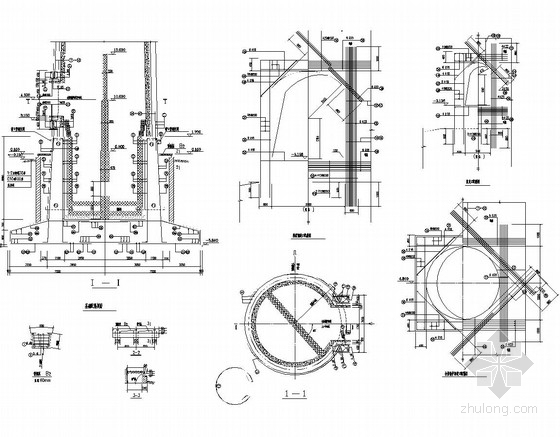 180m烟囱施工图纸资料下载-100米烟囱结构施工图