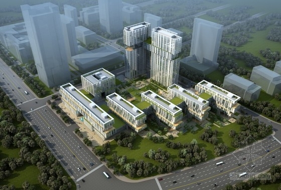[重庆]超高层L型布局板楼服务中心建筑设计方案文本