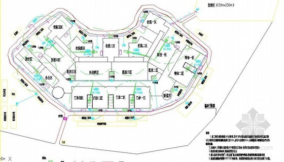 医院食堂平面布置图资料下载-[广东]医院工程施工平面布置图（主体、装饰）