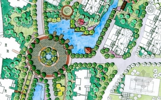2013年第三季度园林景观设计优秀案例汇总-玉带天池放大平面图
