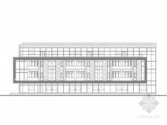 [江苏]昆山某教育培训中心四层会议中心建筑施工图-立面