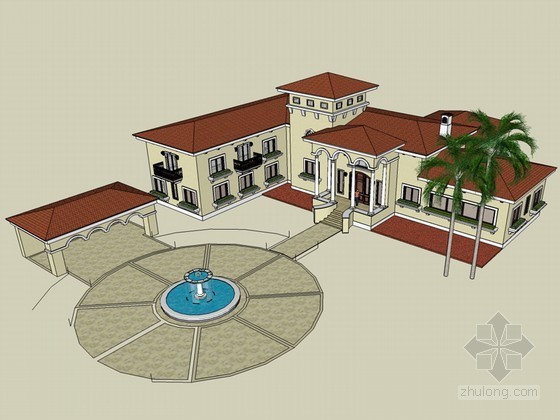 bim别墅建筑资料下载-别墅建筑SketchUp模型下载