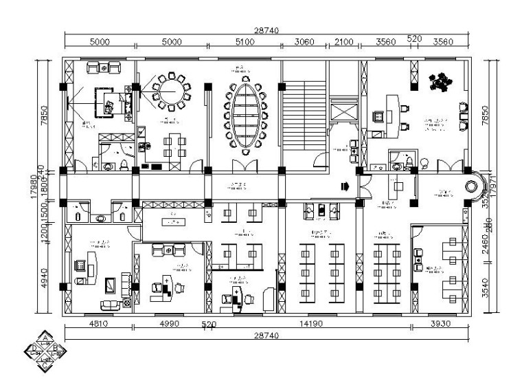 室内办公图例资料下载-[北京]现代简约高端大气办公空间室内设计施工图（含效果图）